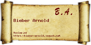 Bieber Arnold névjegykártya